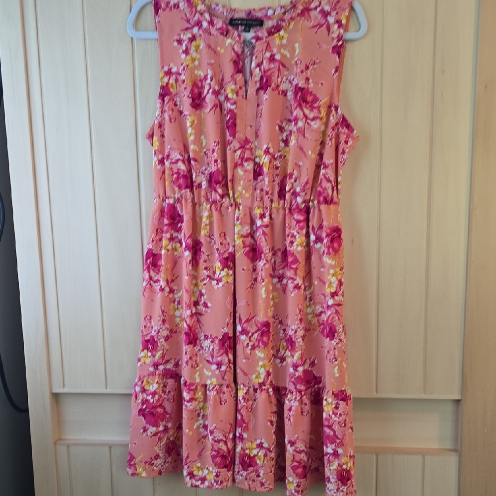 Adrienne Vittadini Pink and Yellow Floral Dress